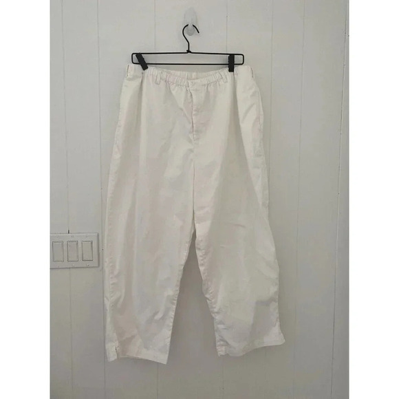 Lands End Elastic Waist Modern Casual Pants 20W Plus Sz White w Pockets I106 - Picture 1 of 5